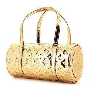 Authentic LOUIS VUITTON Limited Edition Gold Papillon Monogram Shoulder Bag LV